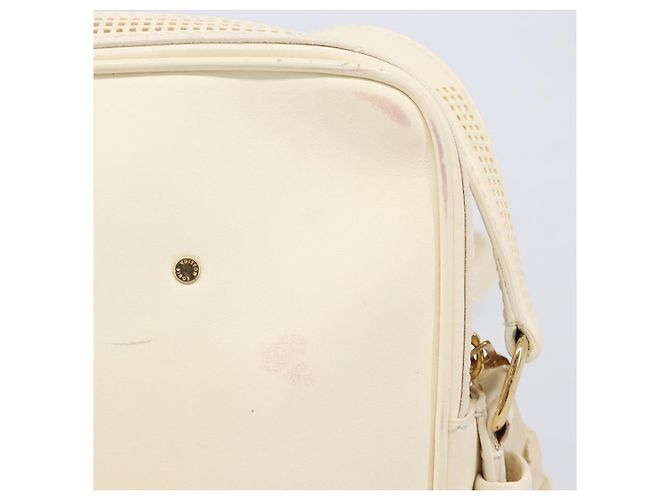 Borsa LOUIS VUITTON Cuir Bequia Trotteur MM Leather White M95359 LV Auth 205951 Bianco - vista 3