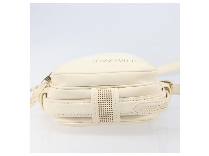 Borsa LOUIS VUITTON Cuir Bequia Trotteur MM Leather White M95359 LV Auth 205951 Bianco - vista 7