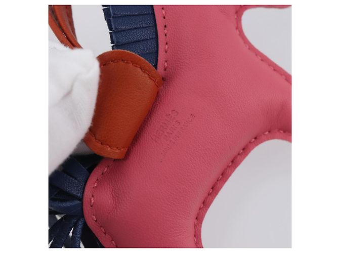 Hermès HERMES Rodeo PM Charm Leather Pink Navy Auth LN101M Navy blue - view 17