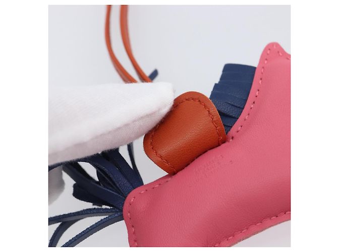 Hermès HERMES Rodeo PM Charm Leather Pink Navy Auth LN101M Navy blue - view 18