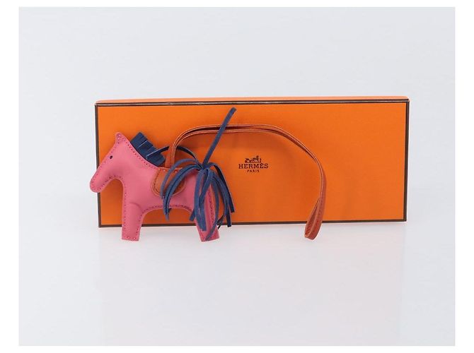 Hermès HERMES Rodeo PM Charm Leather Pink Navy Auth LN101M Navy blue - view 19