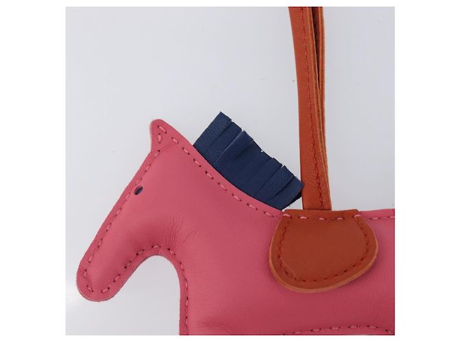 Hermès HERMES Rodeo PM Charm Leather Pink Navy Auth LN101M Navy blue - view 7