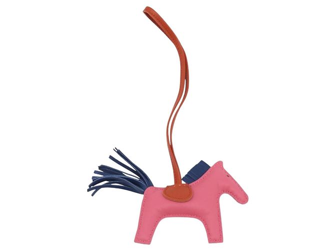 Hermès HERMES Rodeo PM Charm Leather Pink Navy Auth LN101M Navy blue - view 8