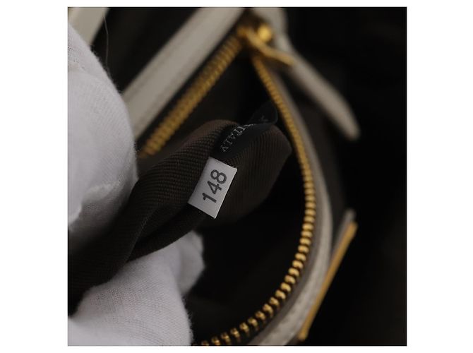 Bolso de mano Miu Miu de cuero 2way White Gold Auth 167659M Blanco Dorado - vista 11
