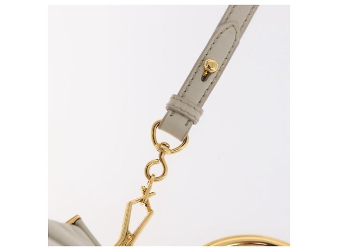 Bolso de mano Miu Miu de cuero 2way White Gold Auth 167659M Blanco Dorado - vista 16