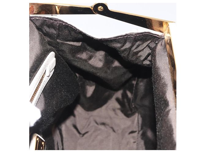 Bolso de mano Miu Miu de cuero 2way White Gold Auth 167659M Blanco Dorado - vista 24