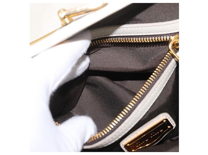 Bolso de mano Miu Miu de cuero 2way White Gold Auth 167659M Blanco Dorado - vista 27