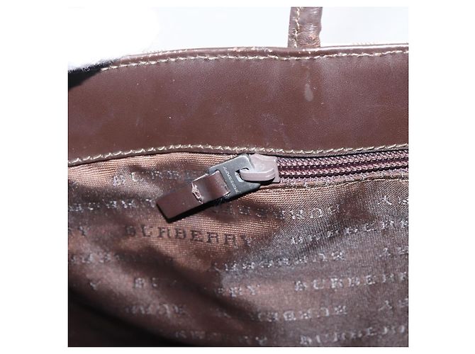 Bolso Tote BURBERRY Nova Check PVC Beige Silver Auth 205379 Plata - vista 20