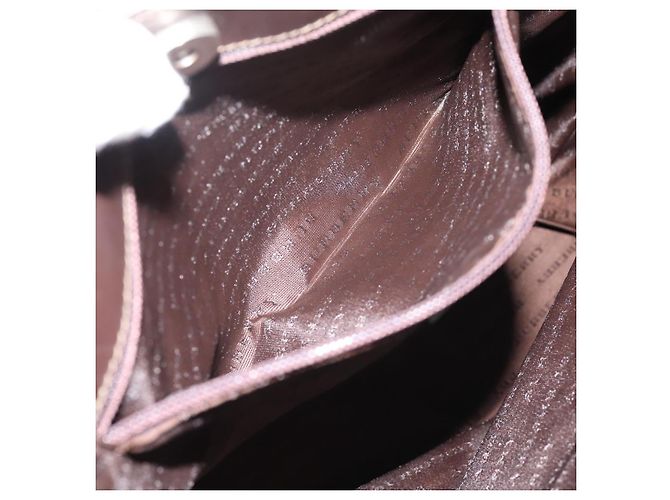 Bolso Tote BURBERRY Nova Check PVC Beige Silver Auth 205379 Plata - vista 21