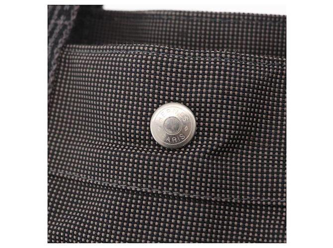 Hermès Sac à main HERMES Her Line MM Canvas Gris Argent Auth 202502A Marron Argenté - vue 15