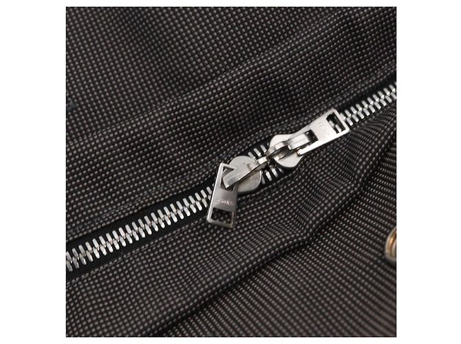 Hermès Sac à main HERMES Her Line MM Canvas Gris Argent Auth 202502A Marron Argenté - vue 16