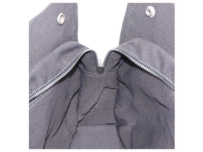 Hermès Sac à main HERMES Her Line MM Canvas Gris Argent Auth 202502A Marron Argenté - vue 19