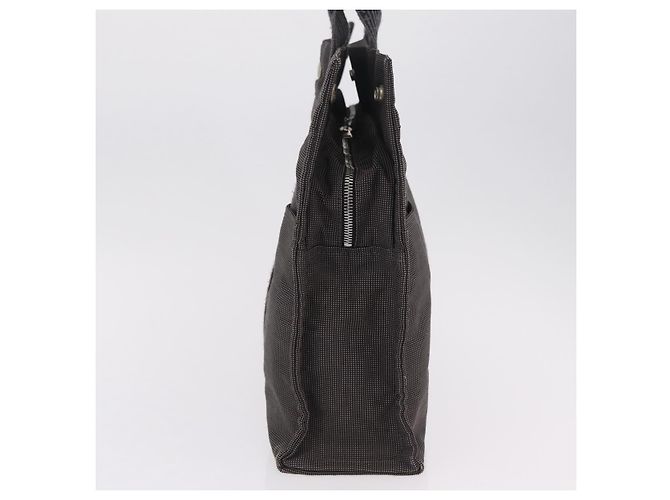 Hermès Sac à main HERMES Her Line MM Canvas Gris Argent Auth 202502A Marron Argenté - vue 5