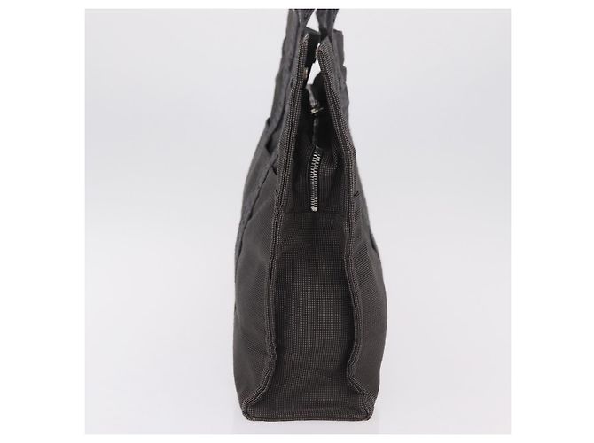 Hermès Sac à main HERMES Her Line MM Canvas Gris Argent Auth 202502A Marron Argenté - vue 6