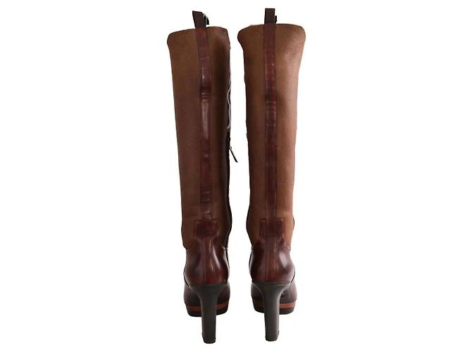 Santoni Stiefel aus braunem Leder - Ansicht 2