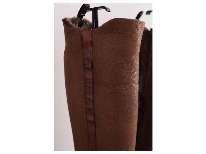 Santoni Stiefel aus braunem Leder - Ansicht 4