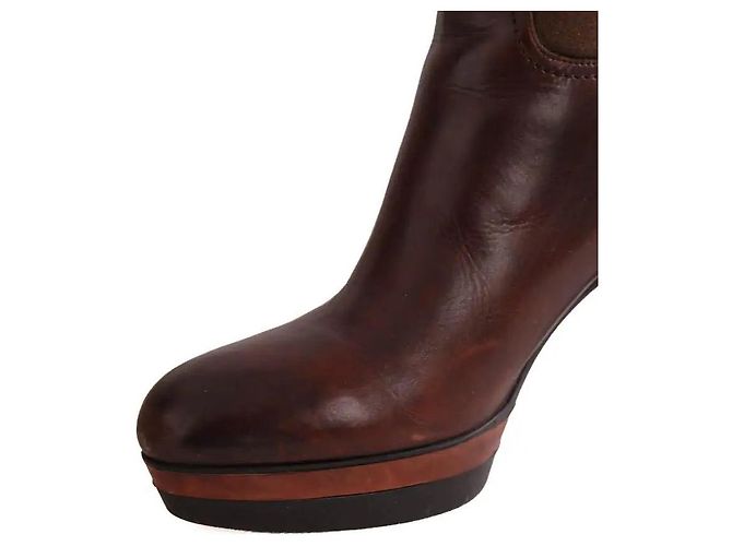 Santoni Stiefel aus braunem Leder - Ansicht 5