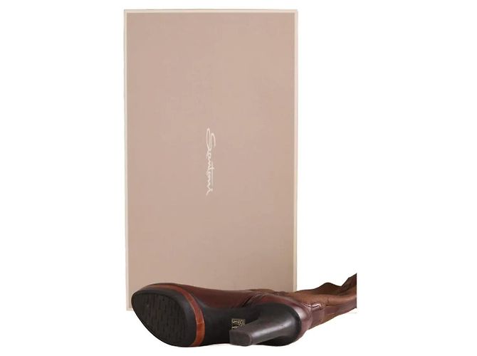 Santoni Stiefel aus braunem Leder - Ansicht 6