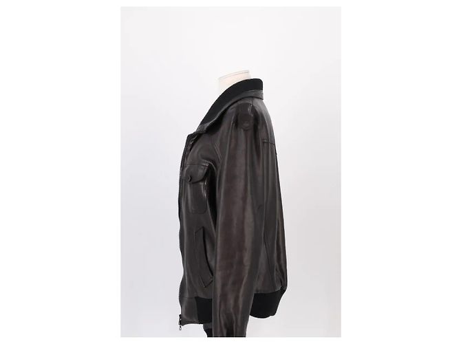 Chaqueta Jitrois de cuero marrón Castaño - vista 3