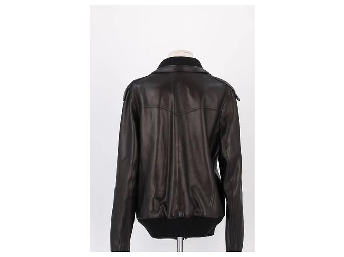 Chaqueta Jitrois de cuero marrón Castaño - vista 4