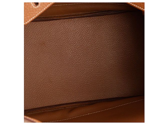 HERMÈS - Borsa a mano Hermès Birkin 35 in pelle clémence marrone gold - vista 13