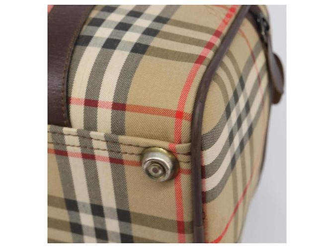 Burberrys Nova Check Boston Bag Canvas Beige Gold Ton Auth BA16134 - Ansicht 10