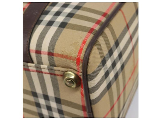 Burberrys Nova Check Boston Bag Canvas Beige Gold Ton Auth BA16134 - Ansicht 12