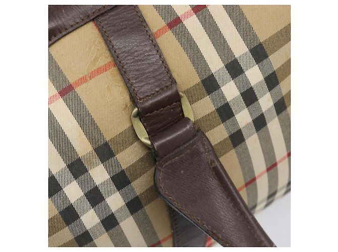 Burberrys Nova Check Boston Bag Canvas Beige Gold Ton Auth BA16134 - Ansicht 16