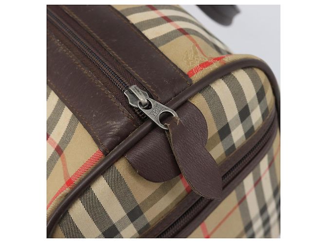Burberrys Nova Check Boston Bag Canvas Beige Gold Ton Auth BA16134 - Ansicht 17