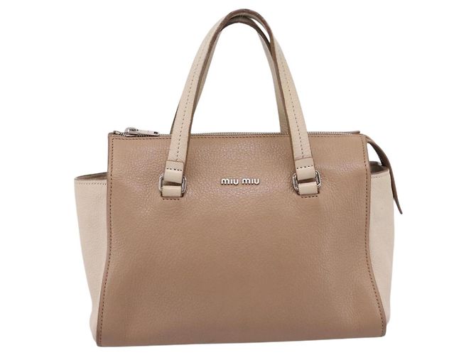 Miu Miu Handtasche aus Leder Beige Silver Auth bs37489 Silber - Ansicht 13