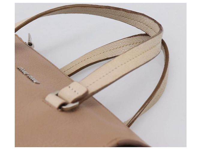 Miu Miu Handtasche aus Leder Beige Silver Auth bs37489 Silber - Ansicht 14