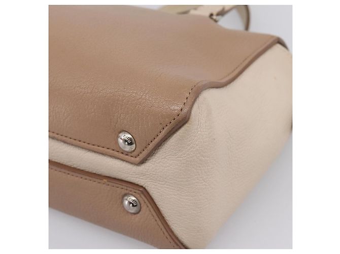 Miu Miu Handtasche aus Leder Beige Silver Auth bs37489 Silber - Ansicht 15