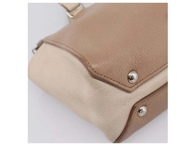 Miu Miu Handtasche aus Leder Beige Silver Auth bs37489 Silber - Ansicht 16
