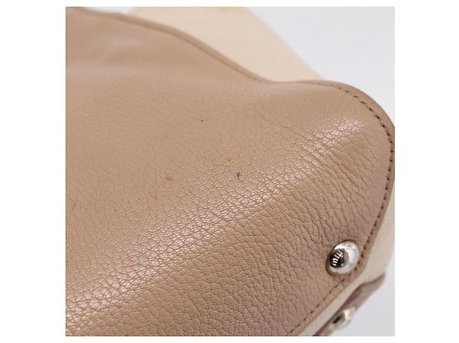 Miu Miu Handtasche aus Leder Beige Silver Auth bs37489 Silber - Ansicht 19