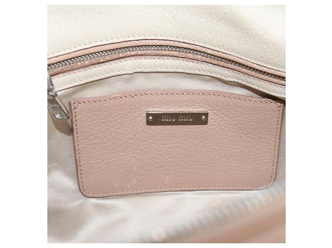 Miu Miu Handtasche aus Leder Beige Silver Auth bs37489 Silber - Ansicht 22