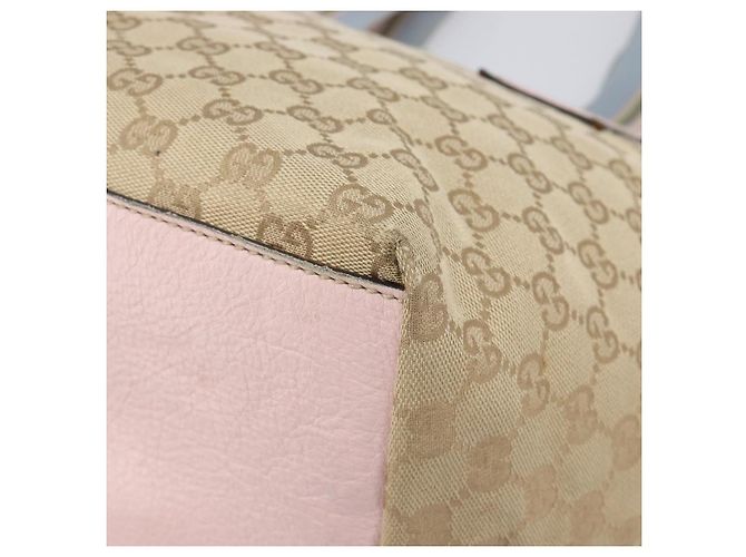 Borsa a mano GUCCI GG Canvas Sherry Line Beige Gold 131230 Auth 205412 D'oro - vista 12