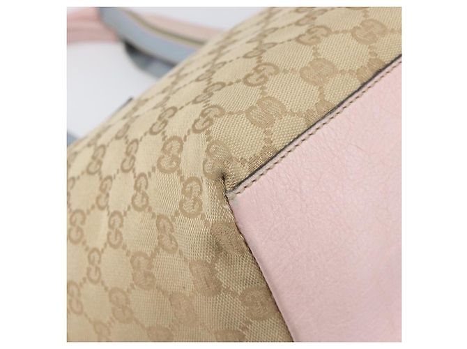 Borsa a mano GUCCI GG Canvas Sherry Line Beige Gold 131230 Auth 205412 D'oro - vista 13