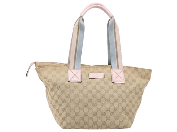 Borsa a mano GUCCI GG Canvas Sherry Line Beige Gold 131230 Auth 205412 D'oro - vista 2