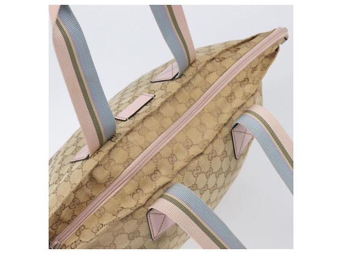 Borsa a mano GUCCI GG Canvas Sherry Line Beige Gold 131230 Auth 205412 D'oro - vista 6