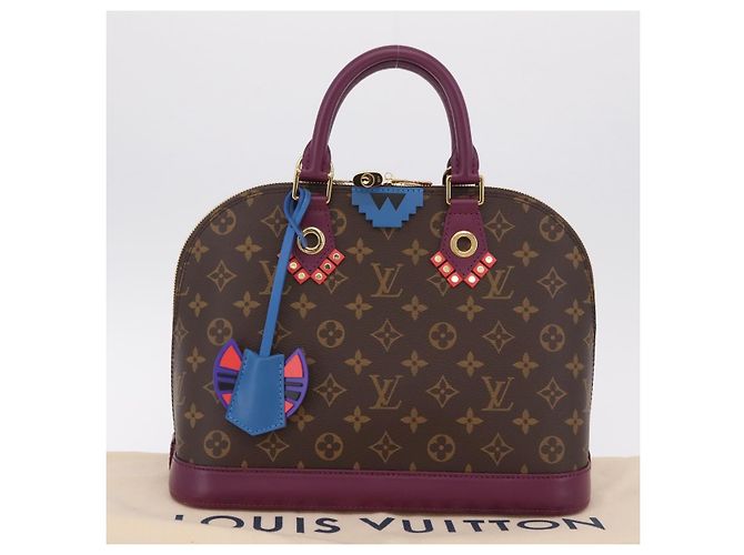 LOUIS VUITTON Monogram Totem Alma PM Hand Bag Purple LV Auth 206881SAM Roxo Monograma - vista 12
