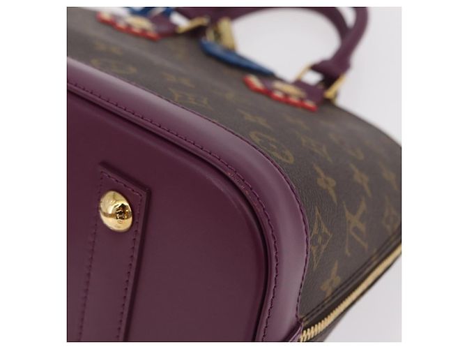 LOUIS VUITTON Monogram Totem Alma PM Hand Bag Purple LV Auth 206881SAM Roxo Monograma - vista 15