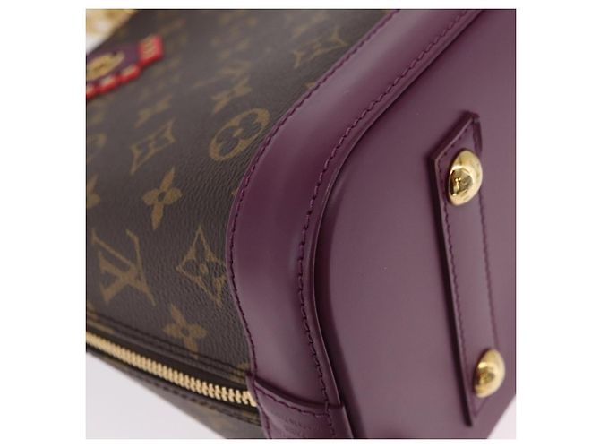 LOUIS VUITTON Monogram Totem Alma PM Hand Bag Purple LV Auth 206881SAM Roxo Monograma - vista 16