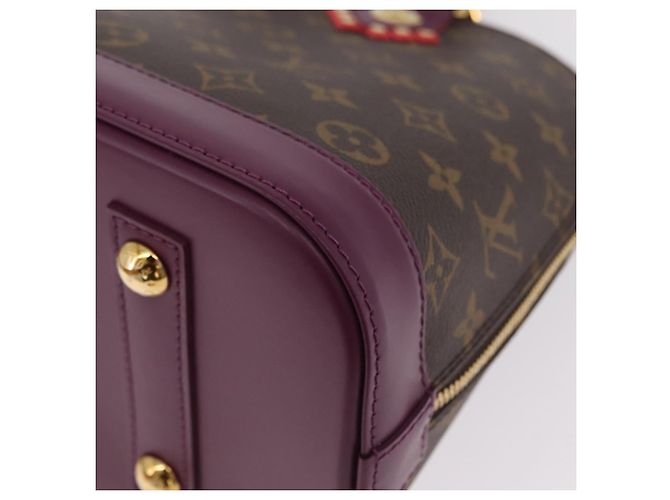 LOUIS VUITTON Monogram Totem Alma PM Hand Bag Purple LV Auth 206881SAM Roxo Monograma - vista 17