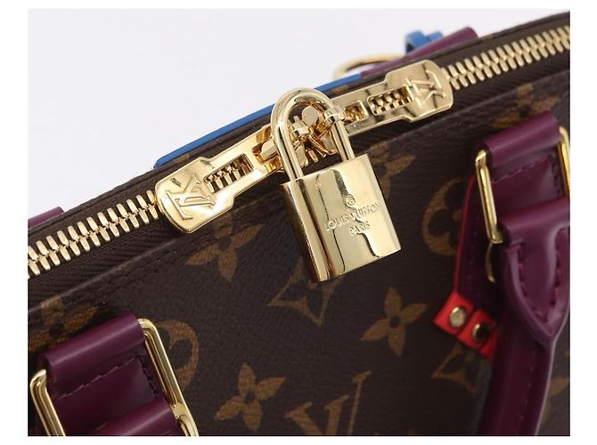 LOUIS VUITTON Monogram Totem Alma PM Hand Bag Purple LV Auth 206881SAM Roxo Monograma - vista 18