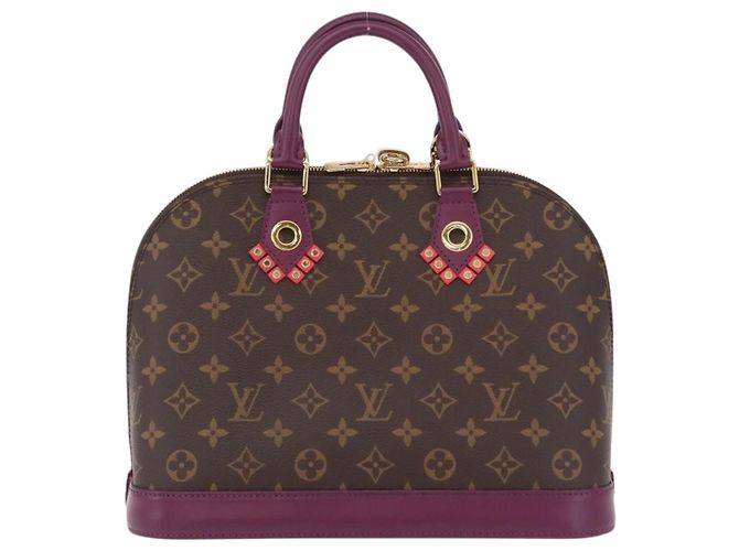 LOUIS VUITTON Monogram Totem Alma PM Hand Bag Purple LV Auth 206881SAM Roxo Monograma - vista 2