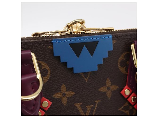 LOUIS VUITTON Monogram Totem Alma PM Hand Bag Purple LV Auth 206881SAM Roxo Monograma - vista 21