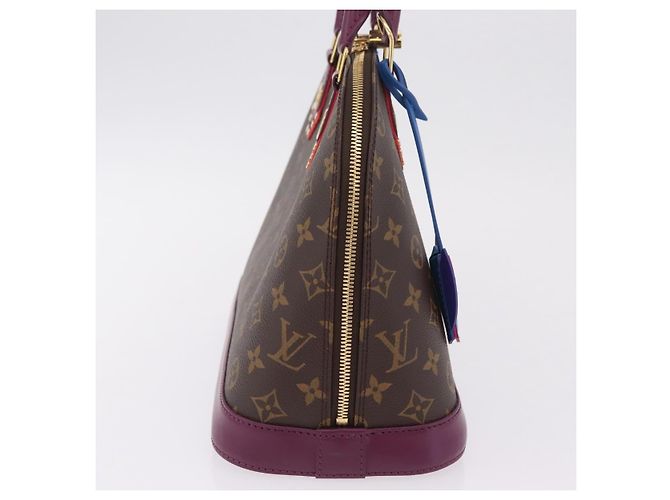 LOUIS VUITTON Monogram Totem Alma PM Hand Bag Purple LV Auth 206881SAM Roxo Monograma - vista 4