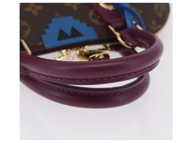 LOUIS VUITTON Monogram Totem Alma PM Hand Bag Purple LV Auth 206881SAM Roxo Monograma - vista 7