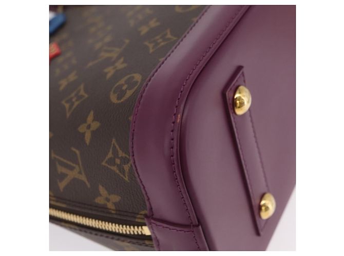 LOUIS VUITTON Monogram Totem Alma PM Hand Bag Purple LV Auth 206881SAM Roxo Monograma - vista 8