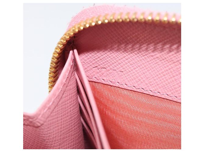 Saffiano Portafoglio lungo PRADA in pelle Safiano Pink Gold Auth 206818A Rosa D'oro - vista 11